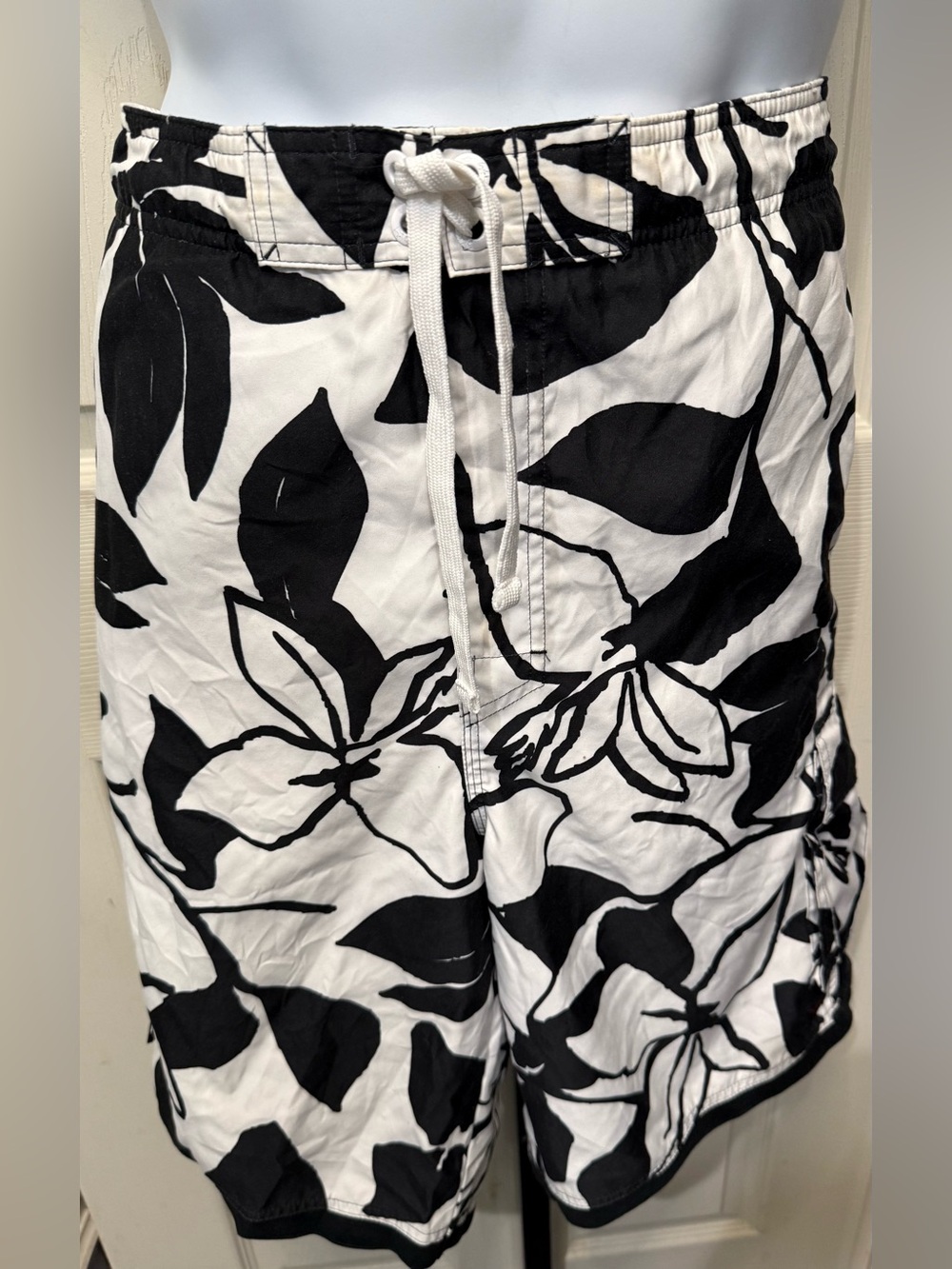 Tony Hawk Black & White Floral Swim Board Shorts